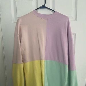 Color block sweatshirt dress
